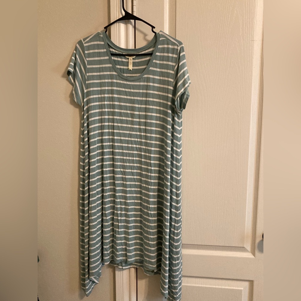 Matilda Jane Teal and White Striped Dress